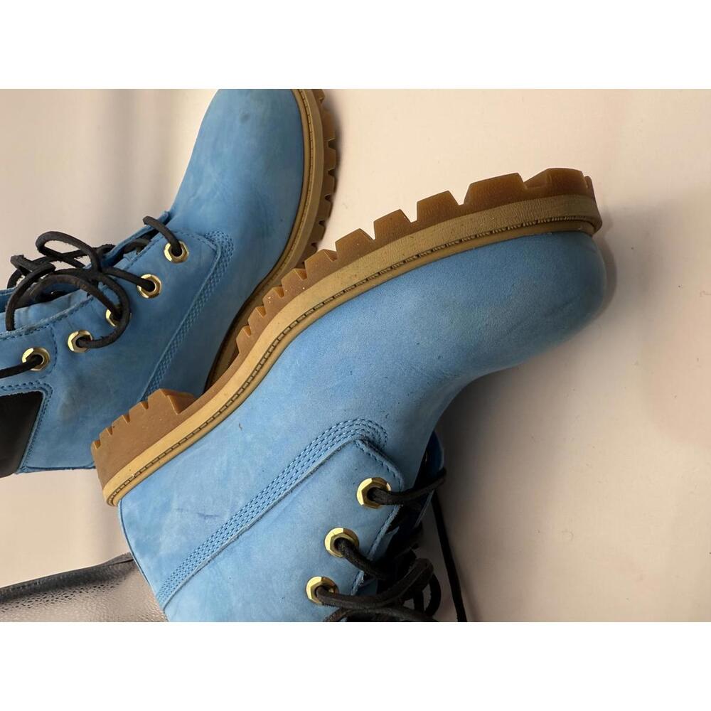 Timberland Classic 6-Inch Premium Waterproof Boots Blue Suede Boys 5.5 - Picture 8 of 14